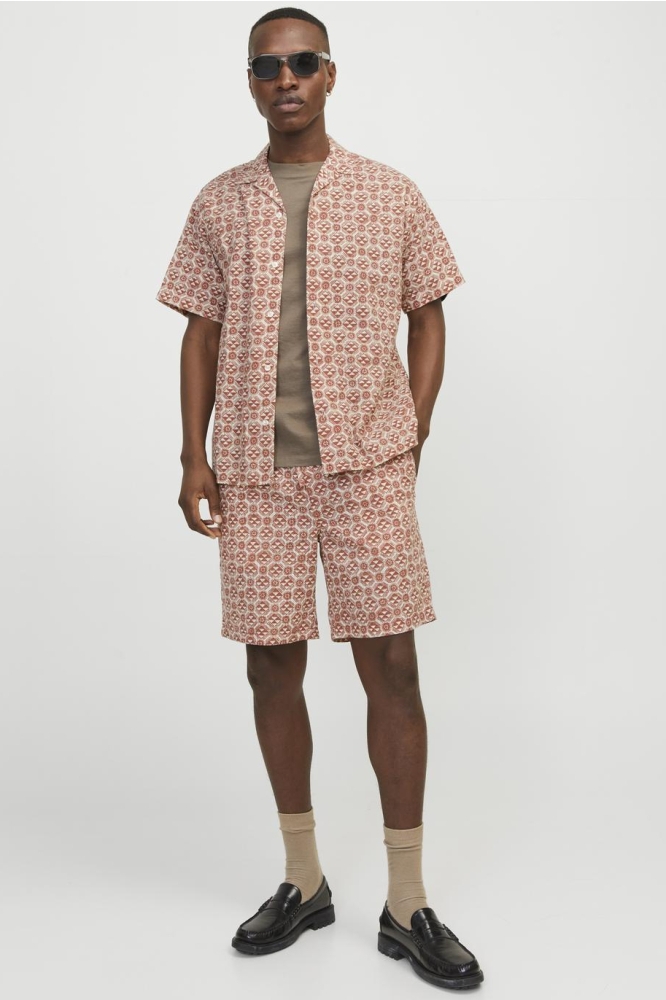 JORLUKE SEERSUCKER RESORT SHIRT SS 12255206 MAPLE SYRUP